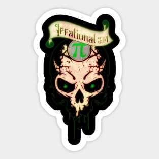 PI Day Irrational Skull Design Forest Green Edition Sticker